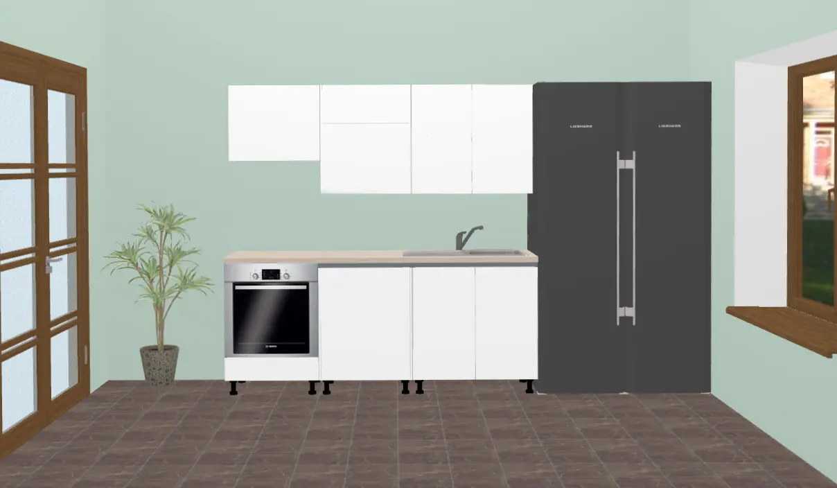 Bucatarie modulara Ambianta Astra 2 2.0m (Alb/Grafit)