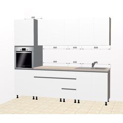 Bucatarie modulara Ambianta Astra 2 2.6m (Alb/Grafit) Thumb