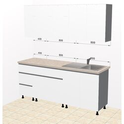 Bucatarie modulara Ambianta Astra 2.0m (Alb/Grafit) Thumb