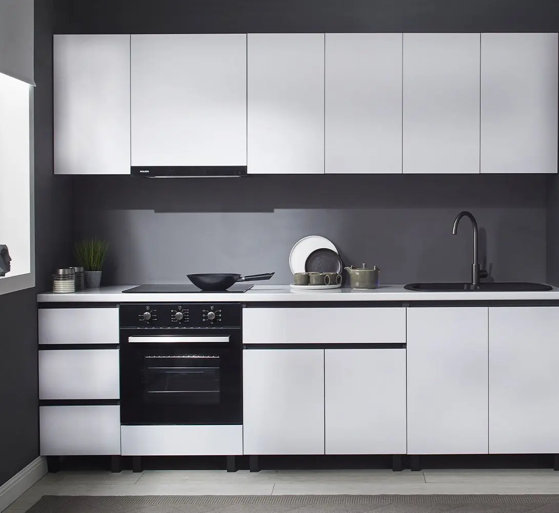 Bucatarie modulara Ambianta Astra 2.0m (Alb/Grafit)