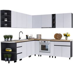 Модульная кухня Ambianta Astra 2.4x2.5м (Белый/Графит) Thumb