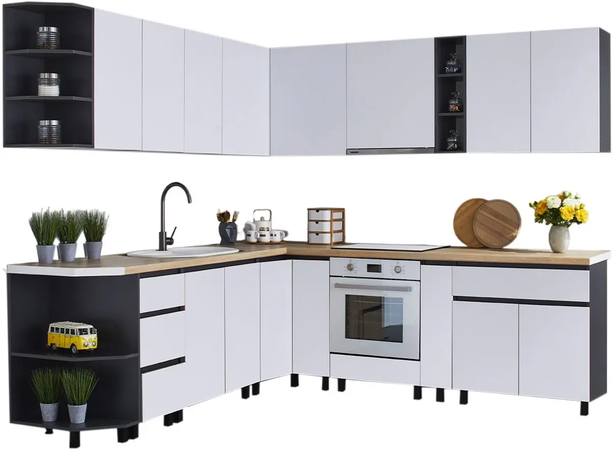 Модульная кухня Ambianta Astra 2.4x2.5м (Белый/Графит)