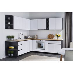 Bucatarie modulara Ambianta Astra 2.4x2.5m (Alb/Grafit)