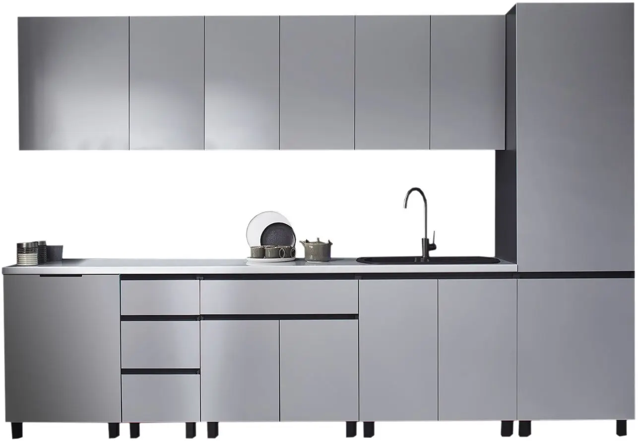 Bucatarie modulara Ambianta Astra 3.2m (Gri Deschis/Grafit)