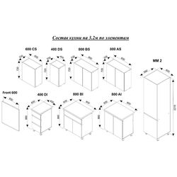 Bucatarie modulara Ambianta Astra 3.2m (Gri Deschis/Grafit) Thumb