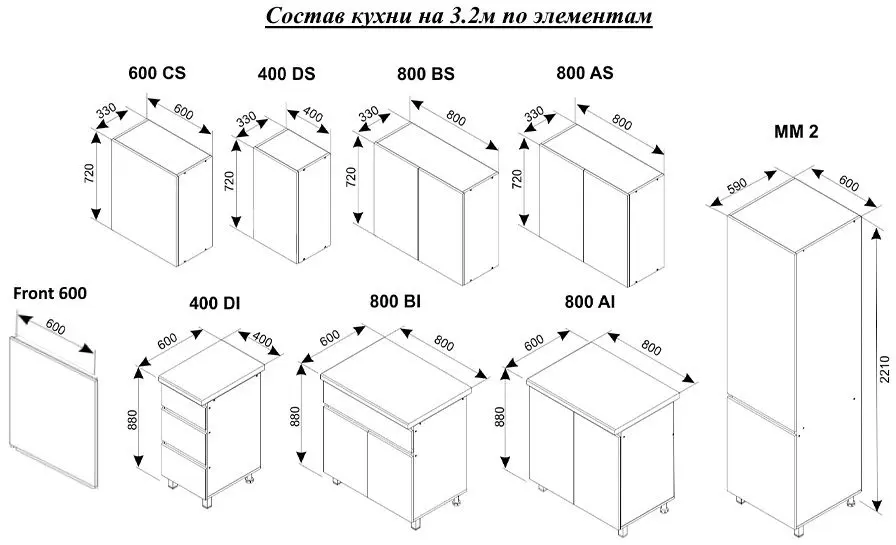 Bucatarie modulara Ambianta Astra 3.2m (Gri Deschis/Grafit)
