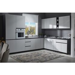 Bucatarie modulara Ambianta Astra 3.3x2.5m (Gri Deschis/Grafit)