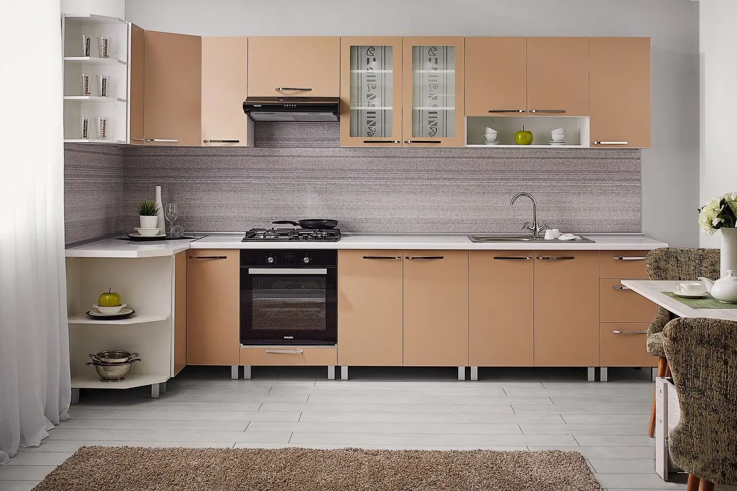 Модульная кухня Ambianta Fresh 1.2x3.5м (Капучино)