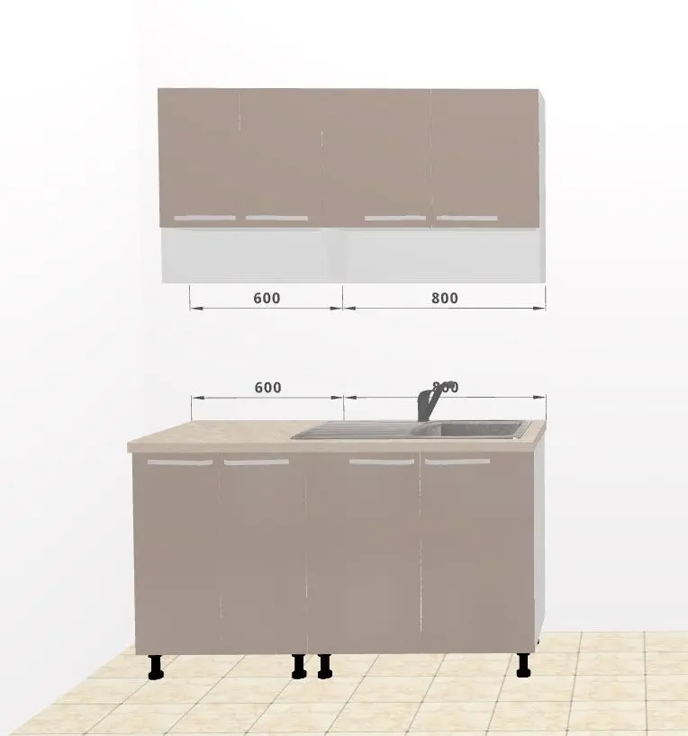 Модульная кухня Ambianta Fresh 1.4м (Капучино)