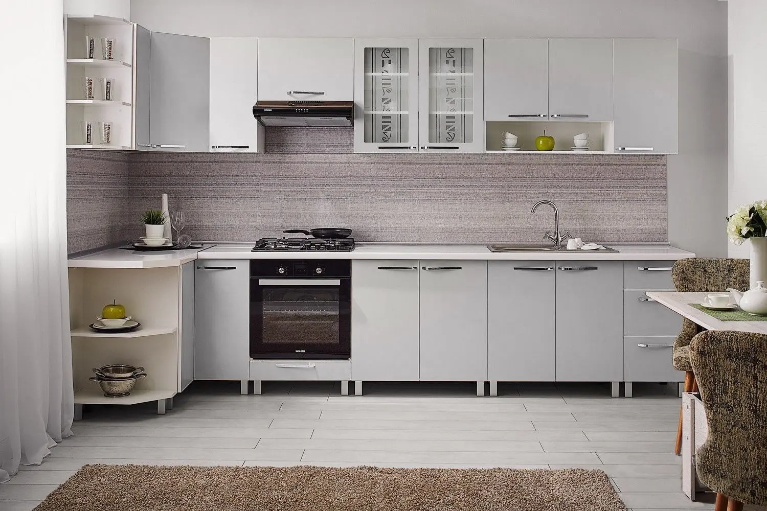 Bucatarie modulara Ambianta Fresh 1.5x2.9m (Gri)