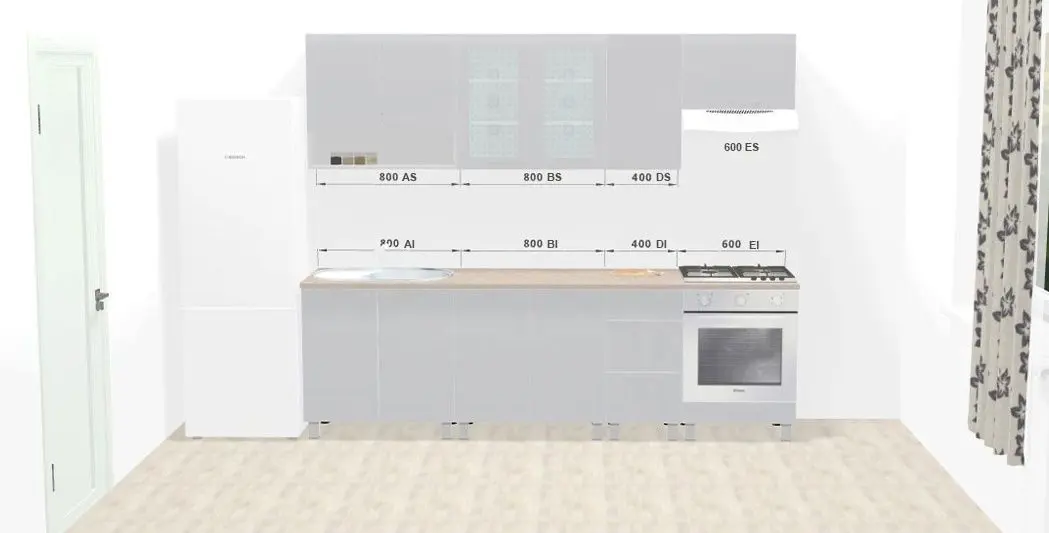 Bucatarie modulara Ambianta Fresh 2.6m (Gri)