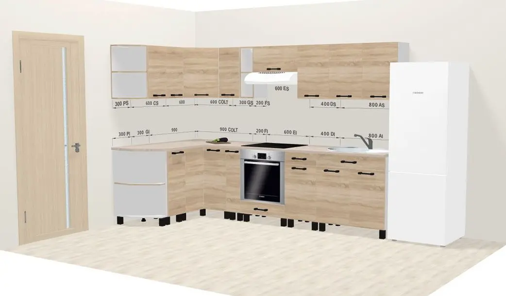 Модульная кухня Ambianta Iris 1.5x2.9м (Бардолино)