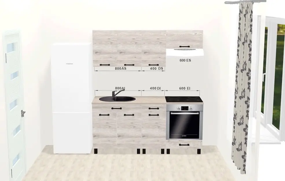 Bucatarie modulara Ambianta Iris 1.8m (Samoa Alb)