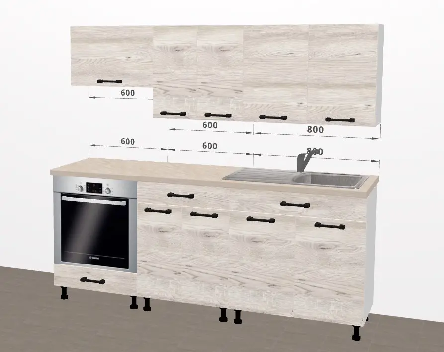 Модульная кухня Ambianta Iris 2 2.0м (Самоа Белый)