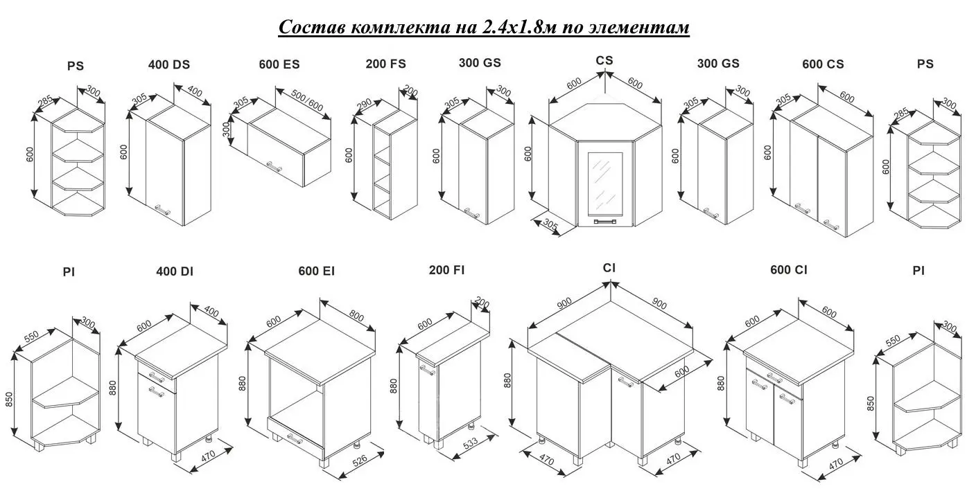 Bucatarie modulara Ambianta Iris 2.4x1.8m (Samoa Alb/Gri)
