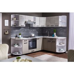 Bucatarie modulara Ambianta Iris 2.4x1.8m (Samoa Alb/Gri)