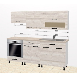 Bucatarie modulara Ambianta Iris 3 2.0m (Samoa Alb) Thumb