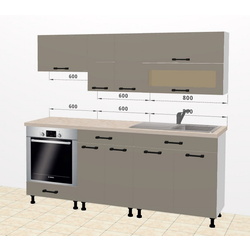 Модульная кухня Ambianta Iris 3 2.0м (Серый) Thumb