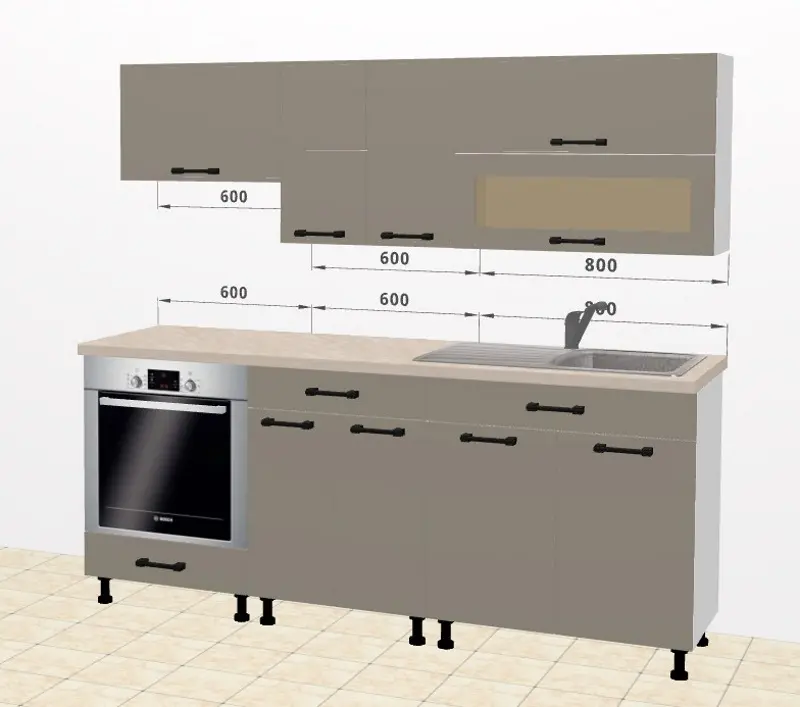 Модульная кухня Ambianta Iris 3 2.0м (Серый)