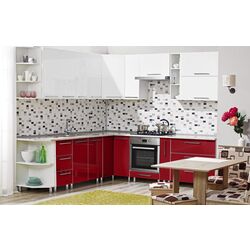 Bucatarie modulara Ambianta Perla 1.5x2.9m (Alb/Bordo)