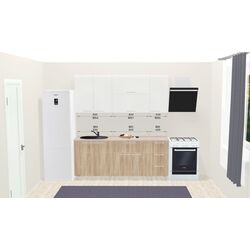 Bucatarie modulara Ambianta Perla 2.0m (Alb/Bardolino) Thumb