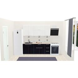 Модульная кухня Ambianta Perla 2.0м (Белый/Черный) Thumb