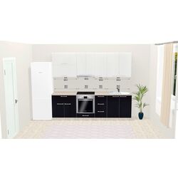 Модульная кухня Ambianta Perla 2.6м (Белый/Черный) Thumb