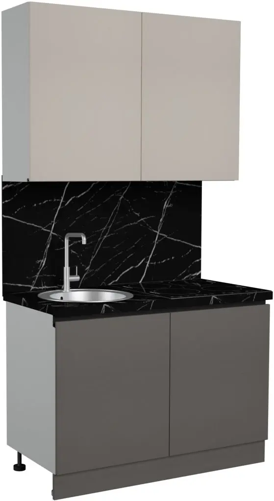 Bucatarie Art Flame Gola SM 1.2m (Cream/Stone Grey)