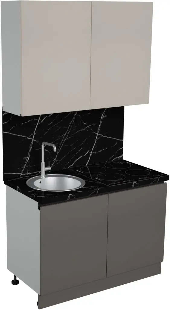 Bucatarie Art Flame Gola SM 1.2m (Cream/Stone Grey)