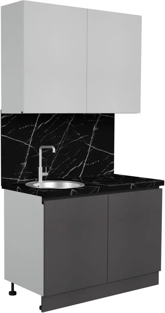 Bucătarie Art Flame Gola SM 1.2m (White/Storm Grey)
