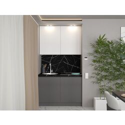 Bucătarie Art Flame Gola SM 1.2m (White/Storm Grey)