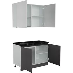 Bucătarie Art Flame Gola SM 1.2m (White/Storm Grey) Thumb