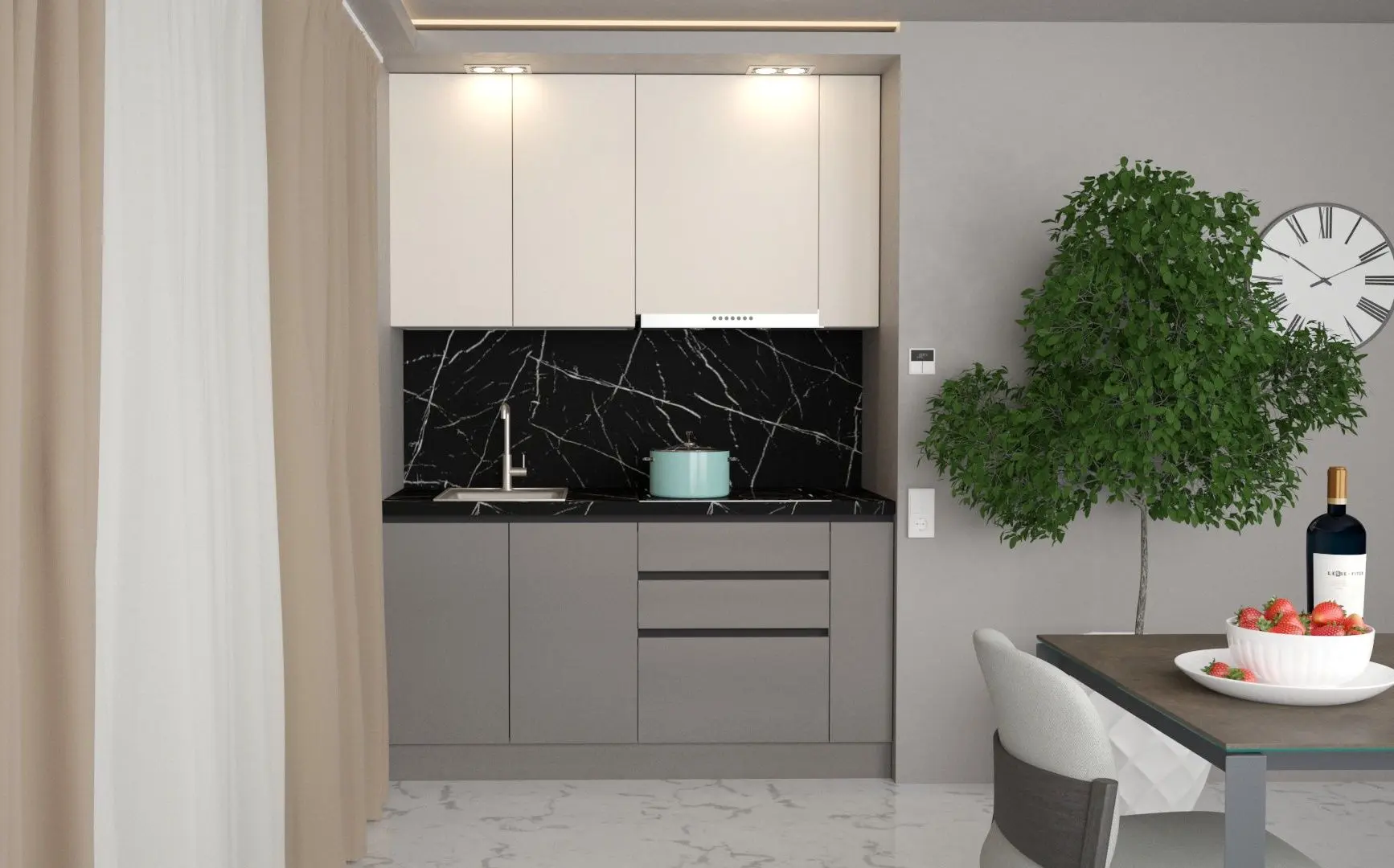 Bucatarie Art Flame Gola SM 1.6 (Cream/Stone Grey)