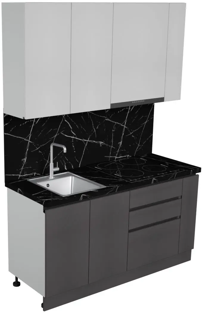 Кухня Art Flame Gola SM 1.6 (White/Storm Grey)