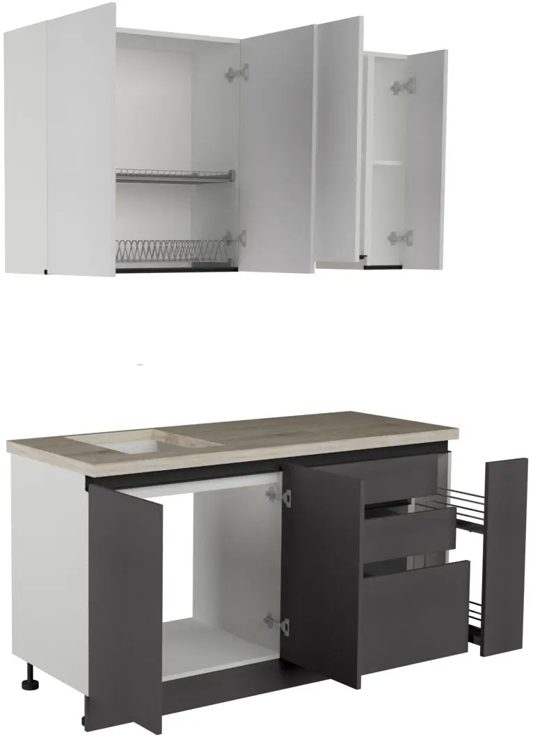 Кухня Art Flame Gola SM 1.6 (White/Storm Grey)