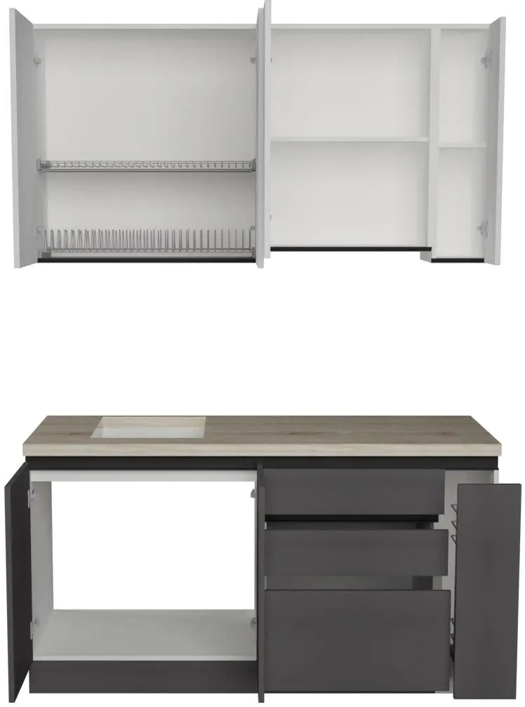 Кухня Art Flame Gola SM 1.6 (White/Storm Grey)