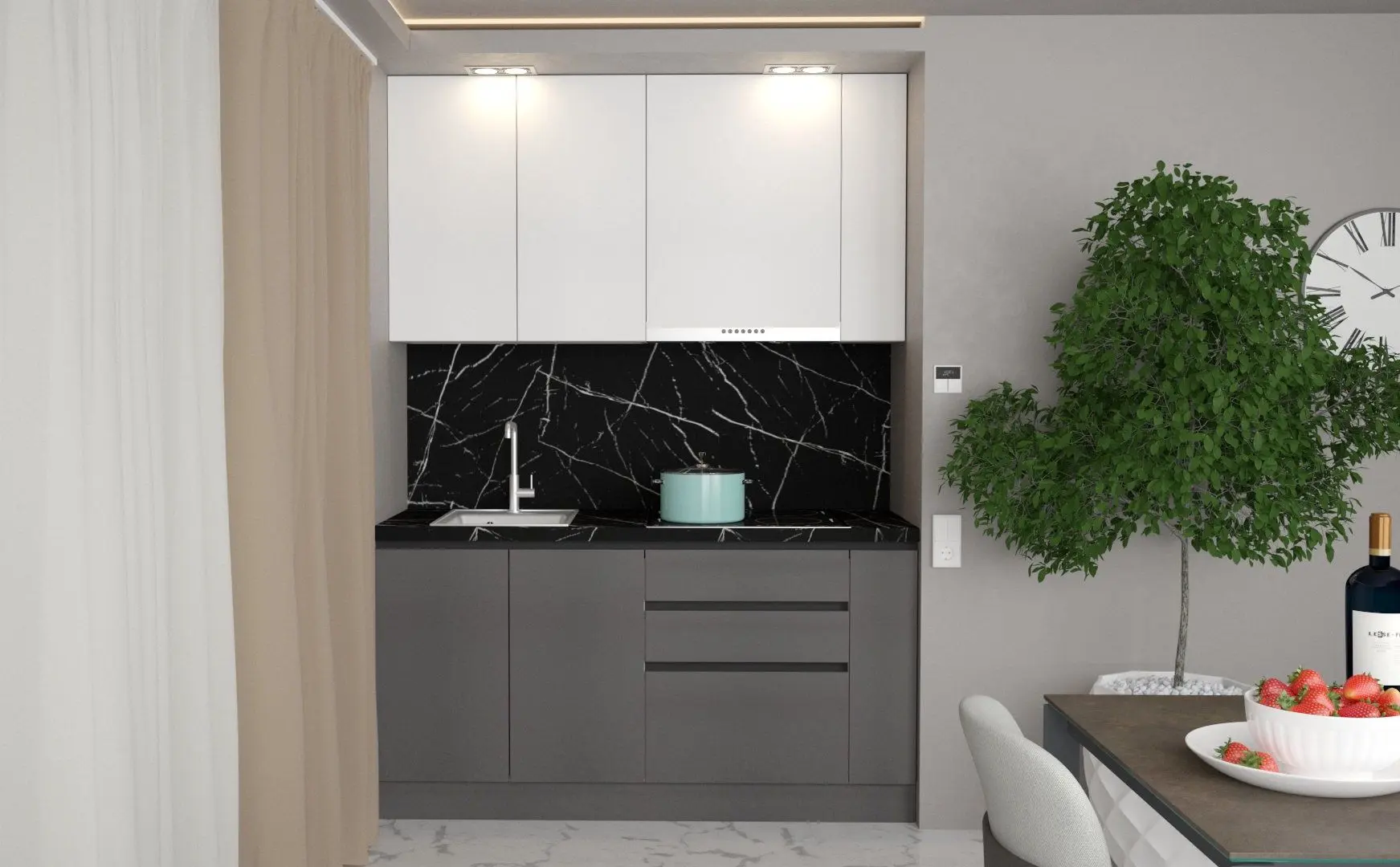 Кухня Art Flame Gola SM 1.6 (White/Storm Grey)