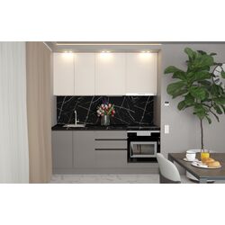 Bucatarie Art Flame Gola SM 2.0m (Cream/Stone Grey)