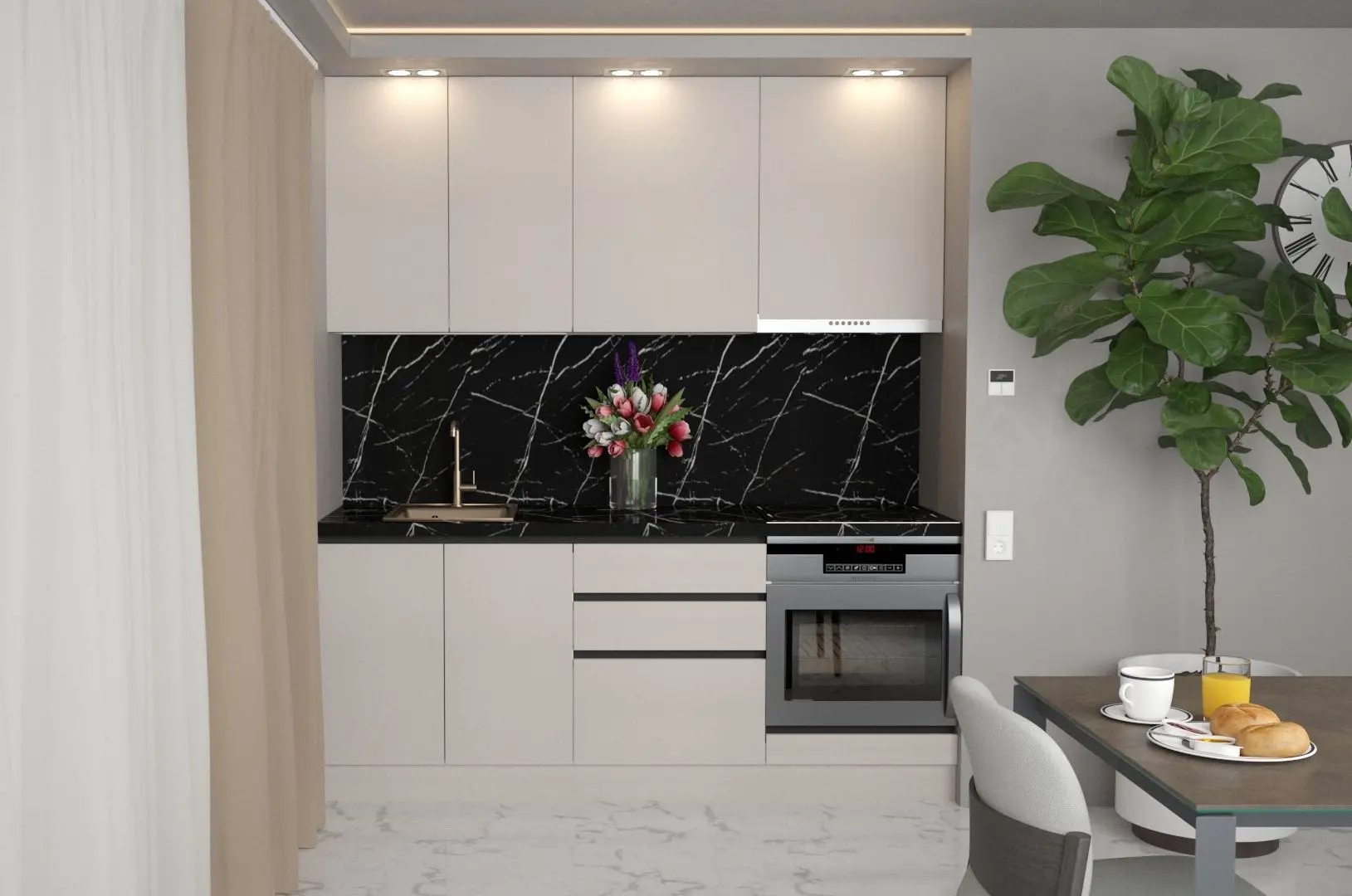 Bucatarie Art Flame Gola SM 2.0m (New Grey)