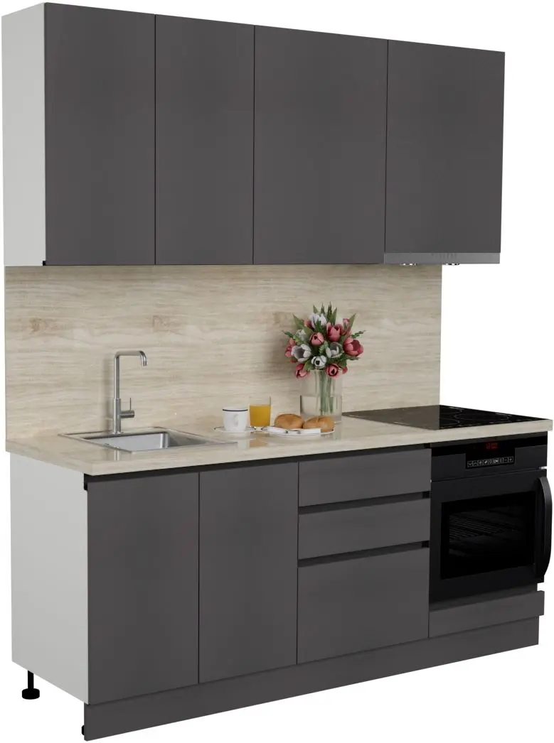 Кухня Art Flame Gola SM 2.0м (Storm Grey)