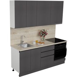 Кухня Art Flame Gola SM 2.0м (Storm Grey) Thumb