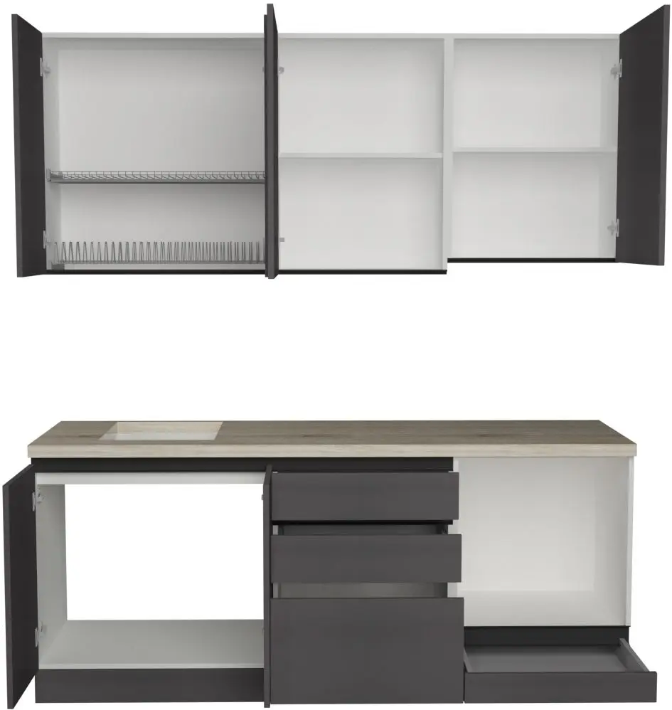 Кухня Art Flame Gola SM 2.0м (Storm Grey)