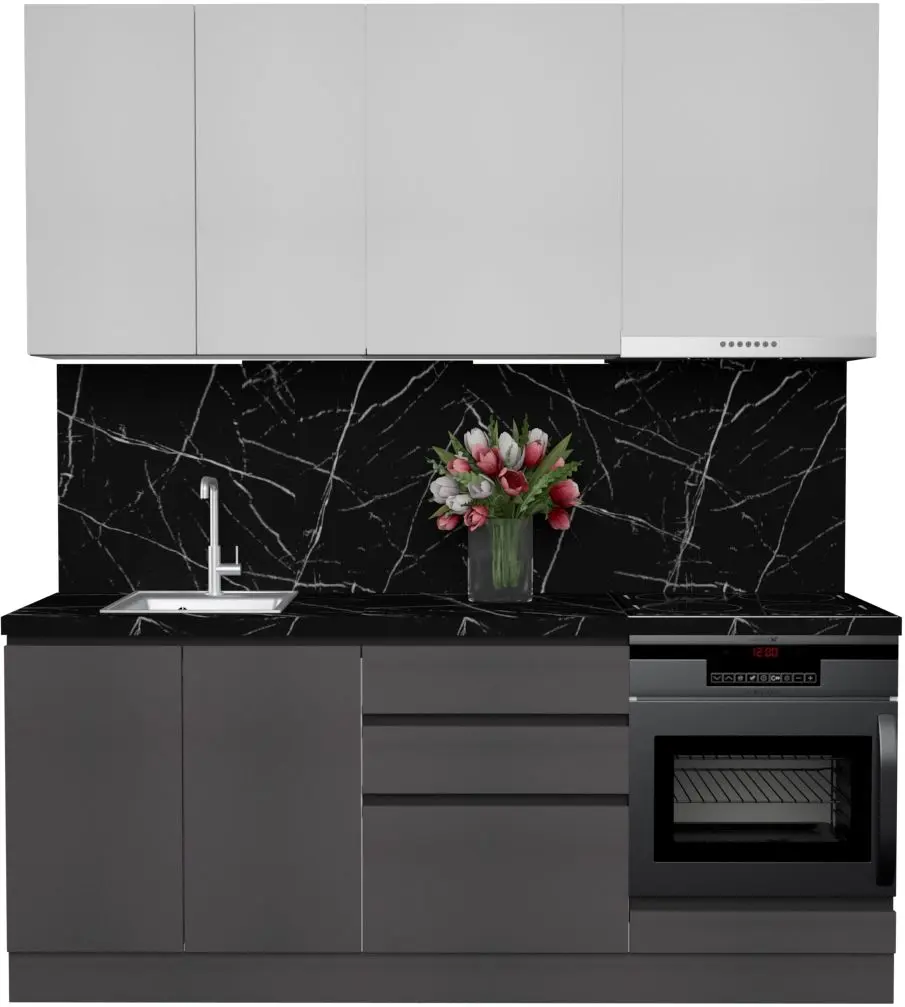 Кухня Art Flame Gola SM 2.0м (White/Storm Grey)