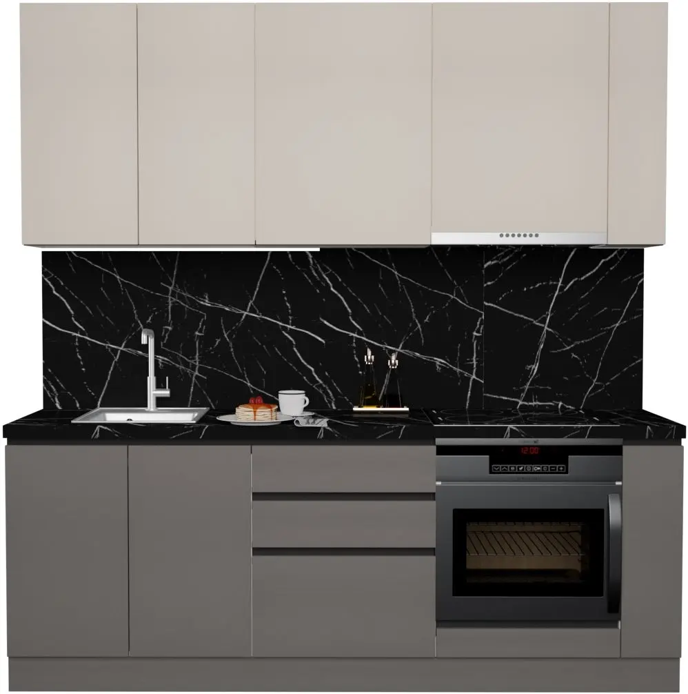Кухня Art Flame Gola SM 2.2м (Cream/Stone Grey)