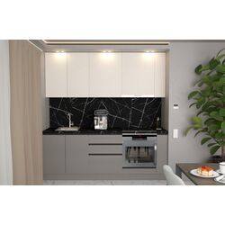 Bucatarie Art Flame Gola SM 2.2m (Cream/Stone Grey)