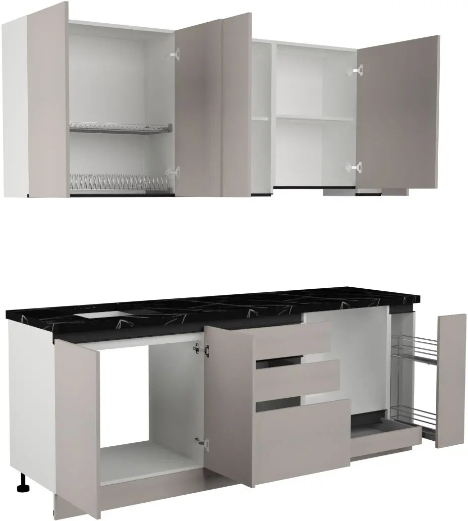 Кухня Art Flame Gola SM 2.2м (New Grey)