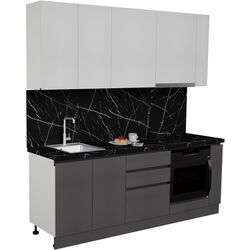 Bucatarie Art Flame Gola SM 2.2m (White/Storm Grey) Thumb