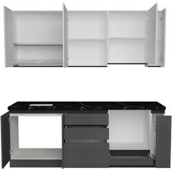 Bucatarie Art Flame Gola SM 2.2m (White/Storm Grey) Thumb