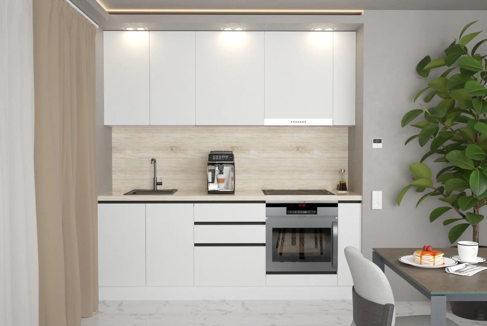 Кухня Art Flame Gola SM 2.2м (White)