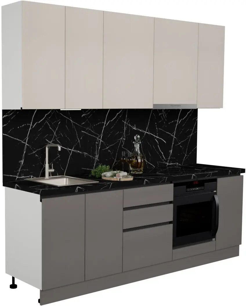 Кухня Art Flame Gola SM 2.4м (Cream/Stone Grey)